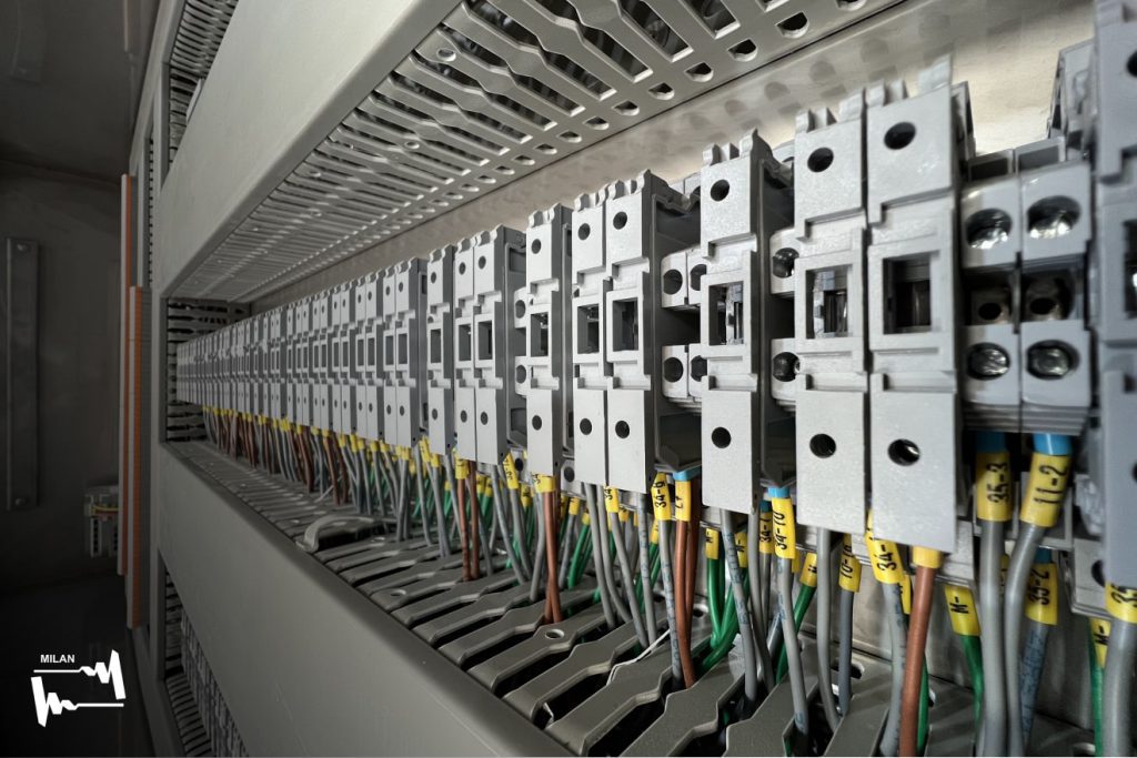 PLC switchboard in industrial automation